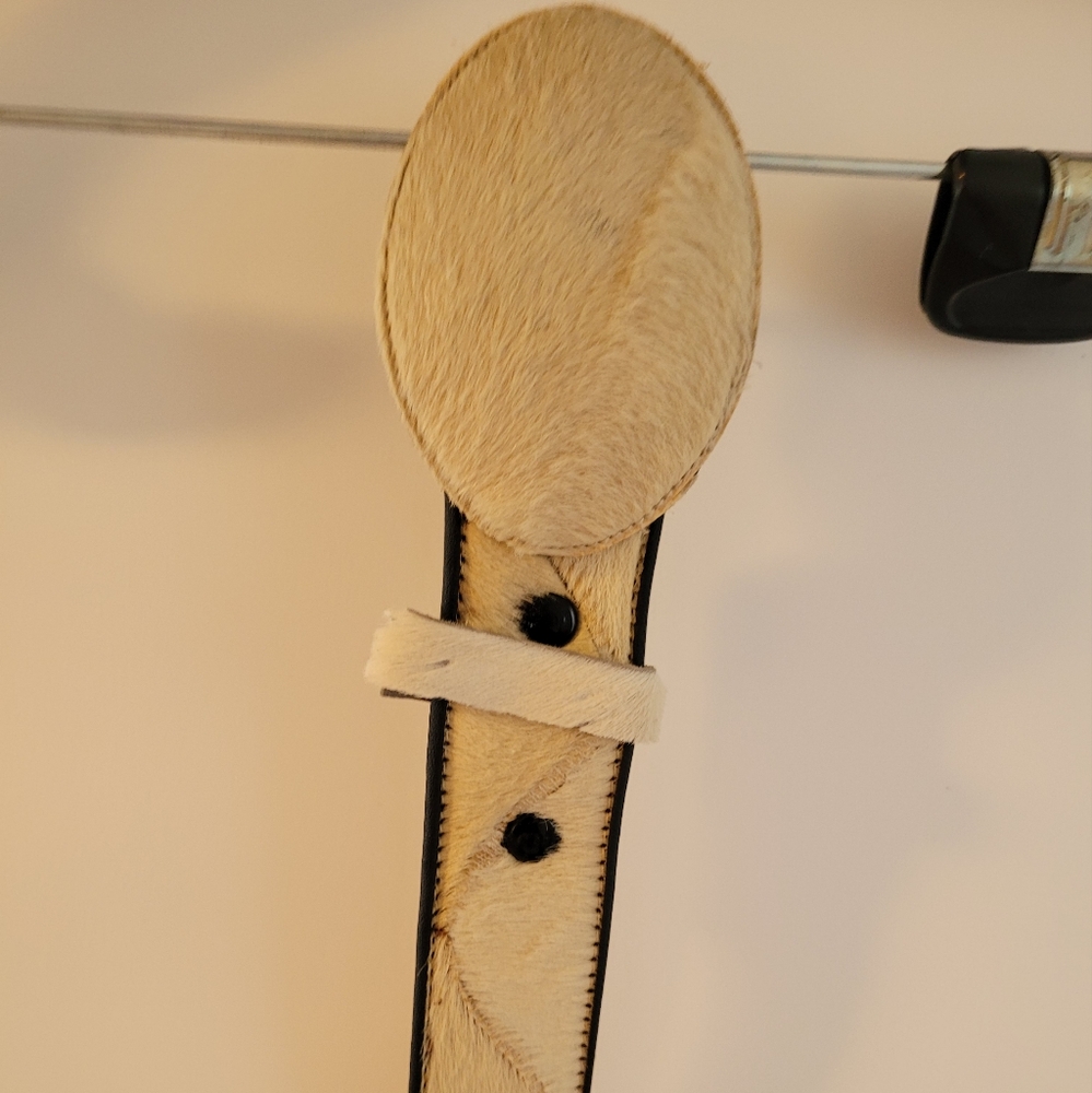 Cream Animal Hide Belt